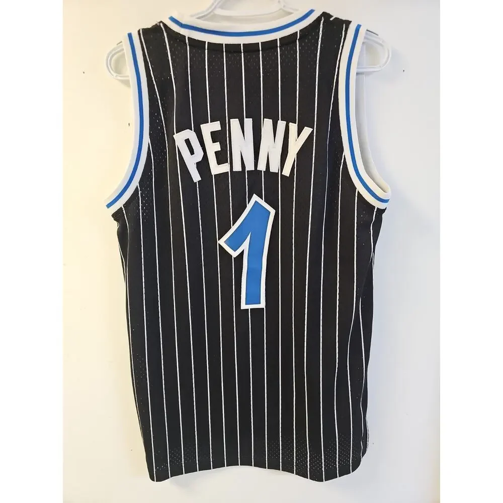 NBA Adidas HWC Orlando Magic Penny Hardaway Jersey #1 Men Size Small Pinstripes